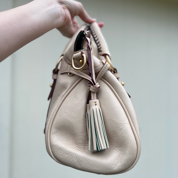 D & B Small Satchel Florentine Leather in the color BONE - Picture 2 of 8